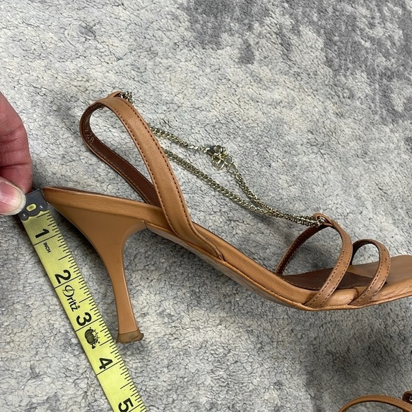 Alohas Anthropologie Strappy Chain Sandals Heels Square Toe Sz 38 - Picture 16 of 16